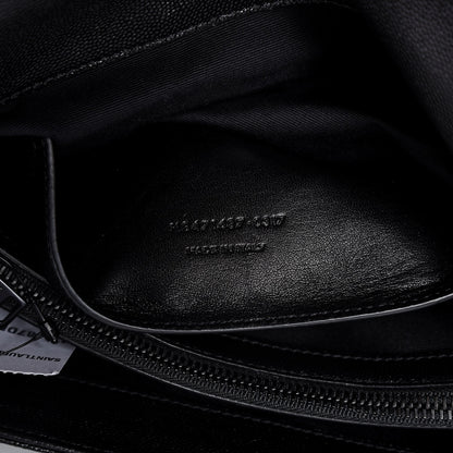 Saint Laurent Grain De Poudre Medium West Hollywood Monogram Fold-Over Black 8 of 9