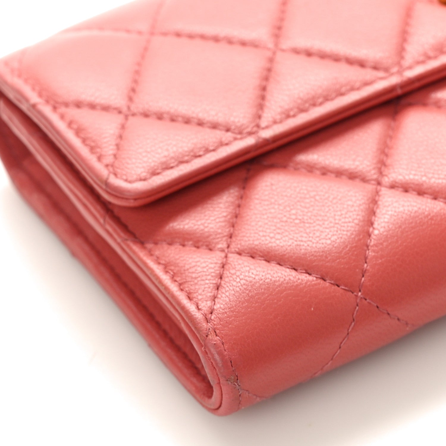 Chanel Lambskin Quilted Medium Chanel 19 Flap Wallet Pink 8 of 11