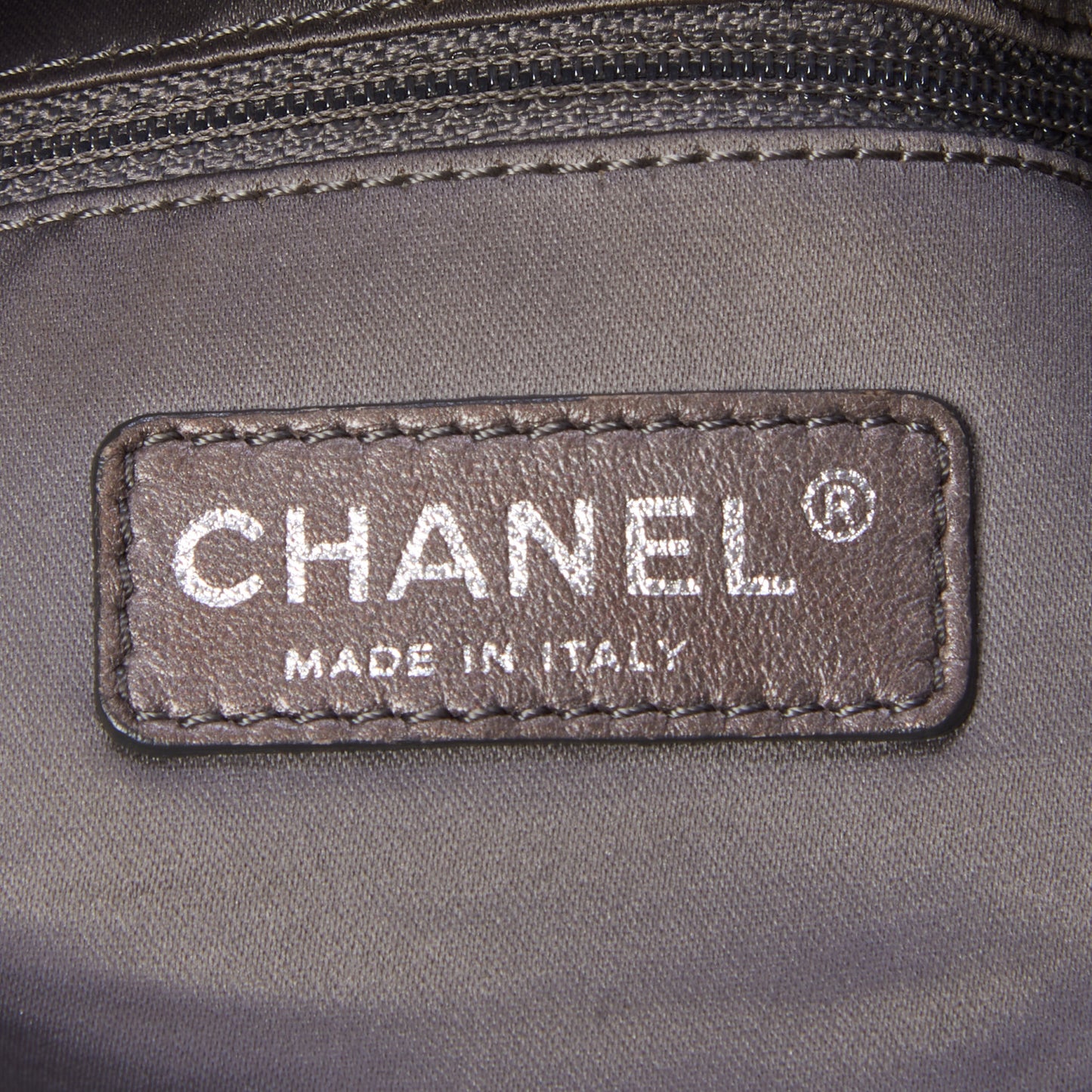 Vinyl Graphic Edge Drawstring Tote Navy