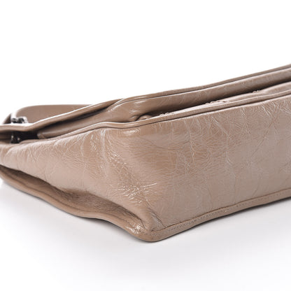Saint Laurent Crinkled Calfskin Matelasse Monogram Medium Niki Chain Satchel Light Taupe 5 of 9