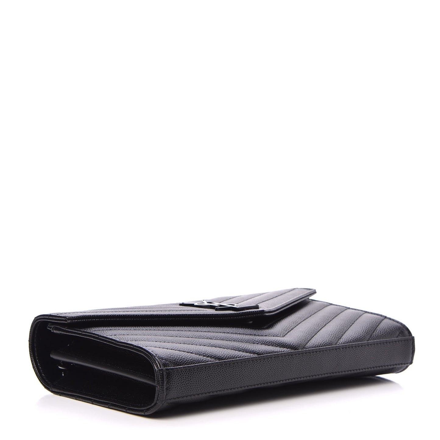 Grain De Poudre Matelasse Chevron Monogram Chain Wallet Black
