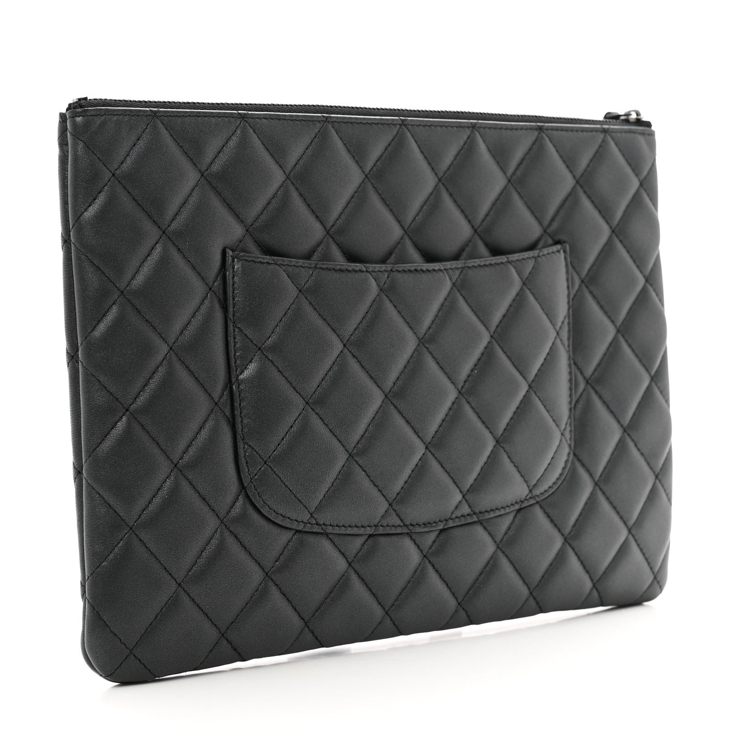 Pearly Lambskin Quilted Medium Cosmetic Case So Black