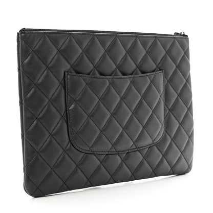 Chanel Pearly Lambskin Quilted Medium Cosmetic Case So Black 3 of 8