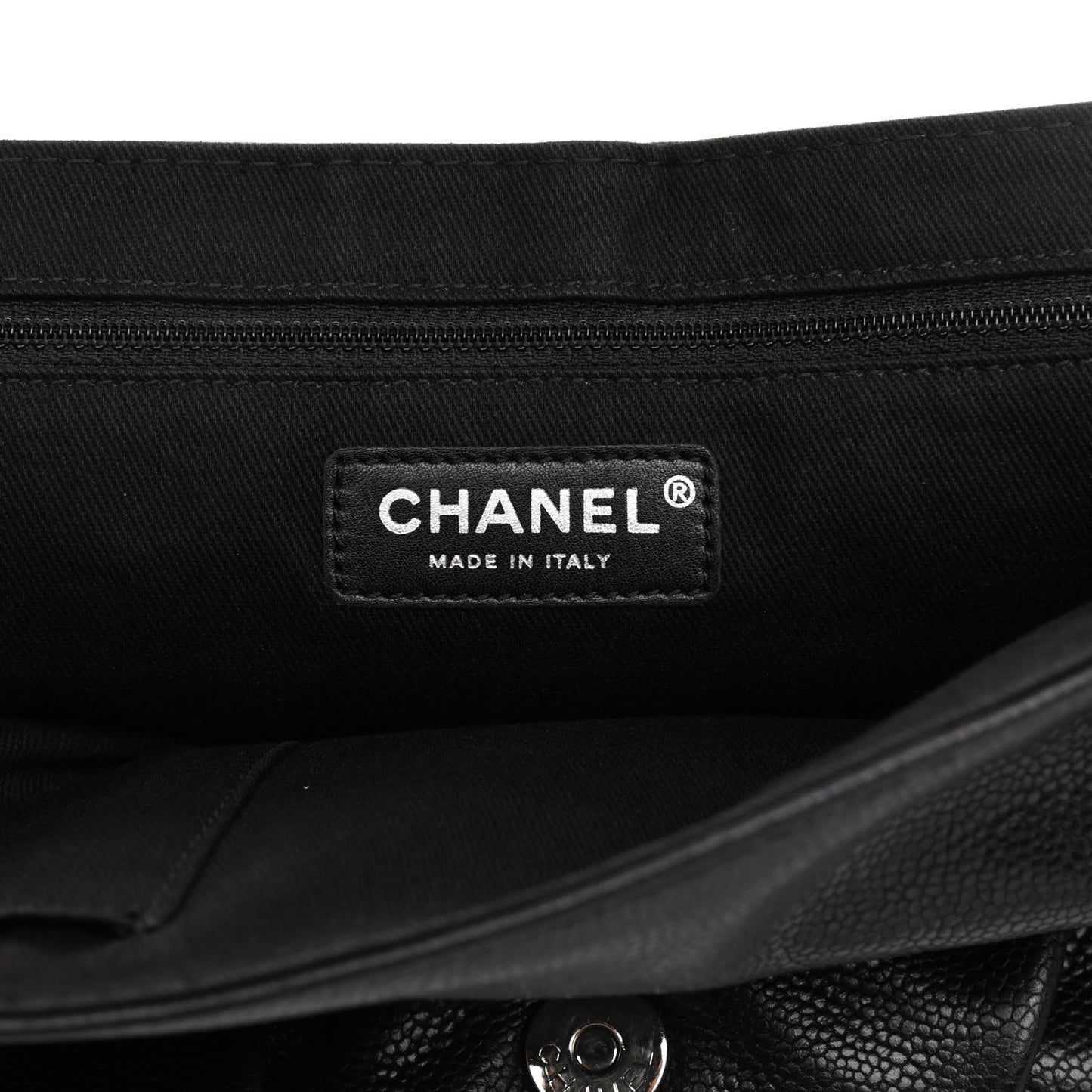 Caviar Half Moon Large Flap Black