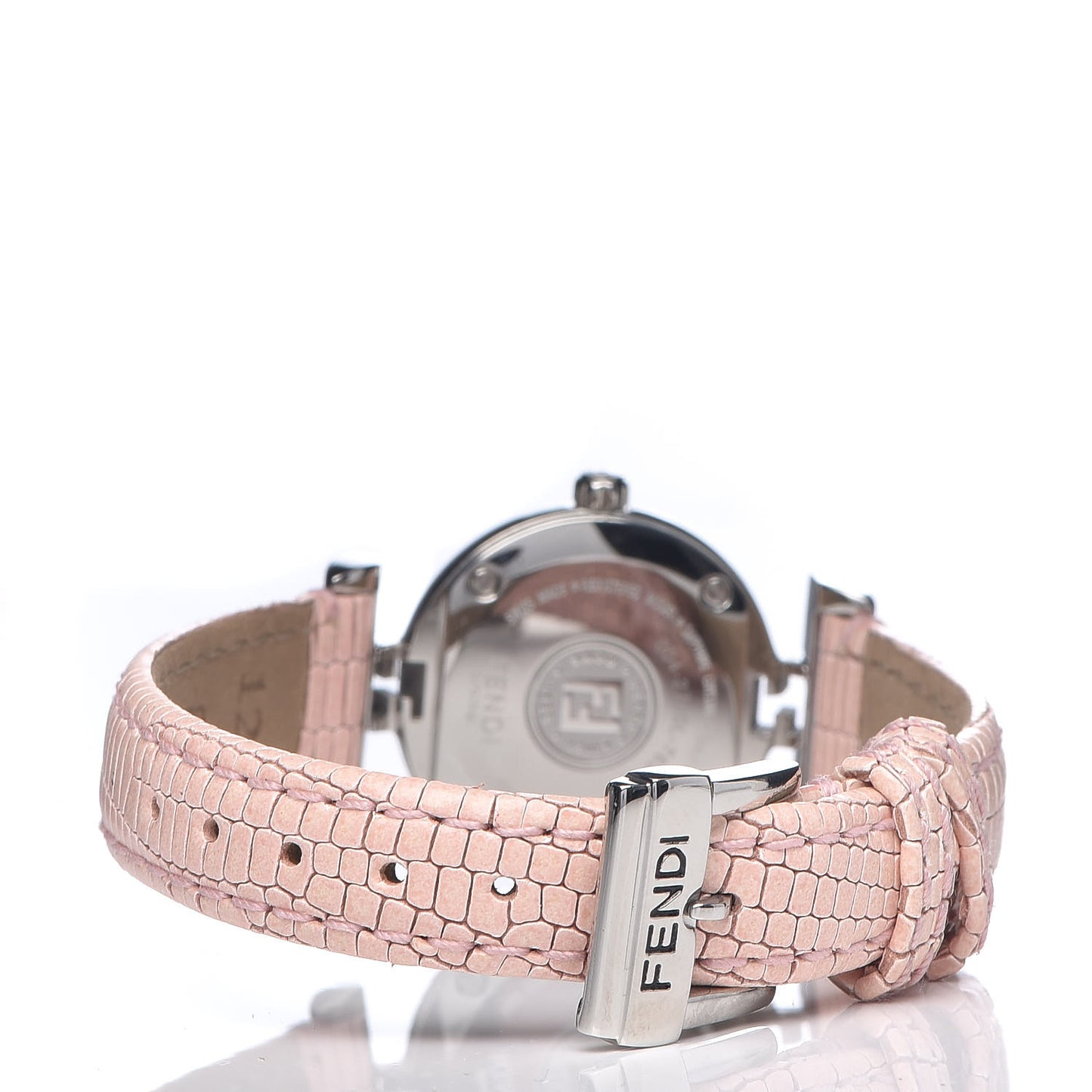 Stainless Steel Calfskin Diamond Pink Mother of Pearl 23mm Moda Quartz Watch