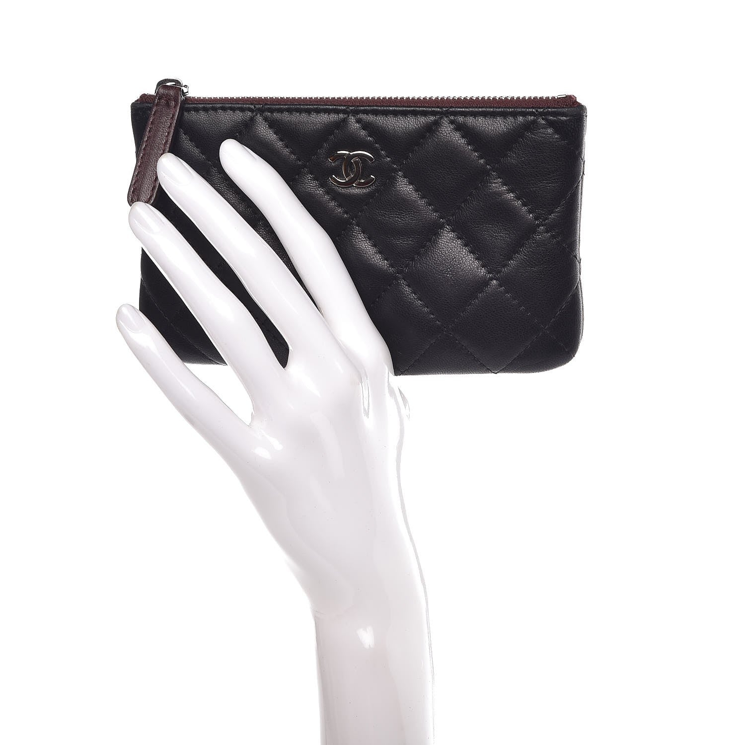 Chanel Lambskin Quilted Small Cosmetic Case Black 2 of 8