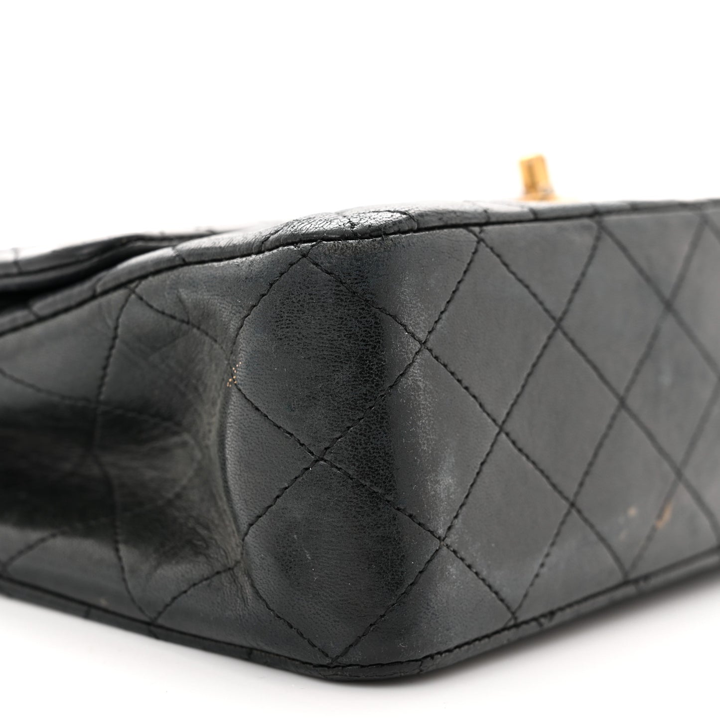 Lambskin Quilted Medium Double Flap Black