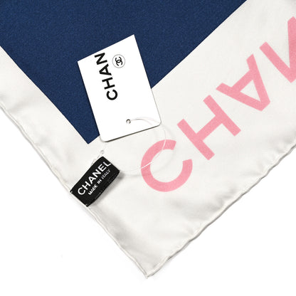 Chanel Silk Cruise Print CC Square Scarf Blue Red White 3 of 5