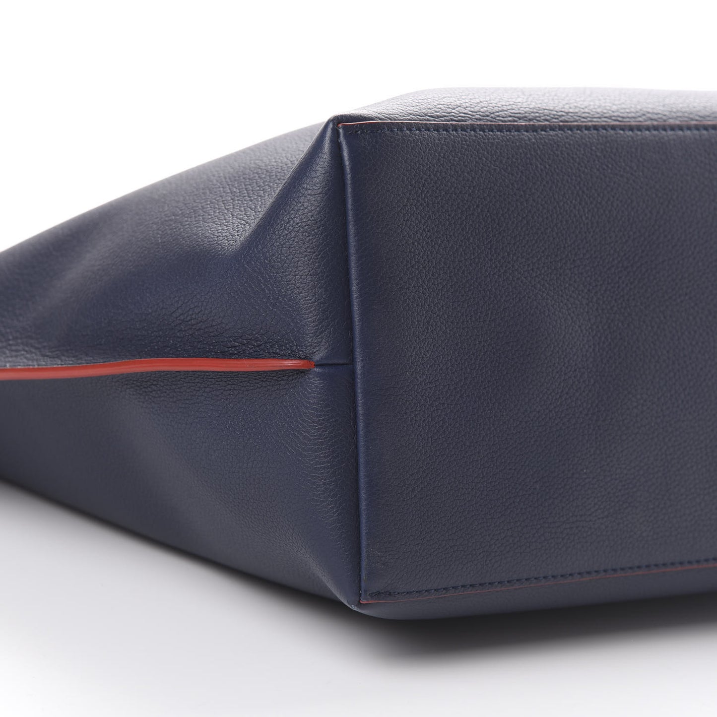 Calfskin Lockme Go Tote Marine Rouge