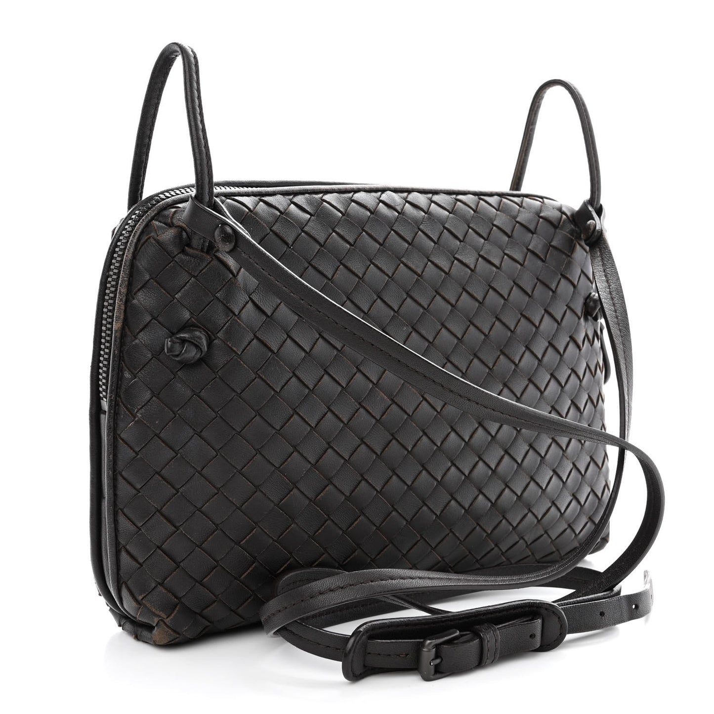 Nappa Intrecciato Nodini Bag Ebano