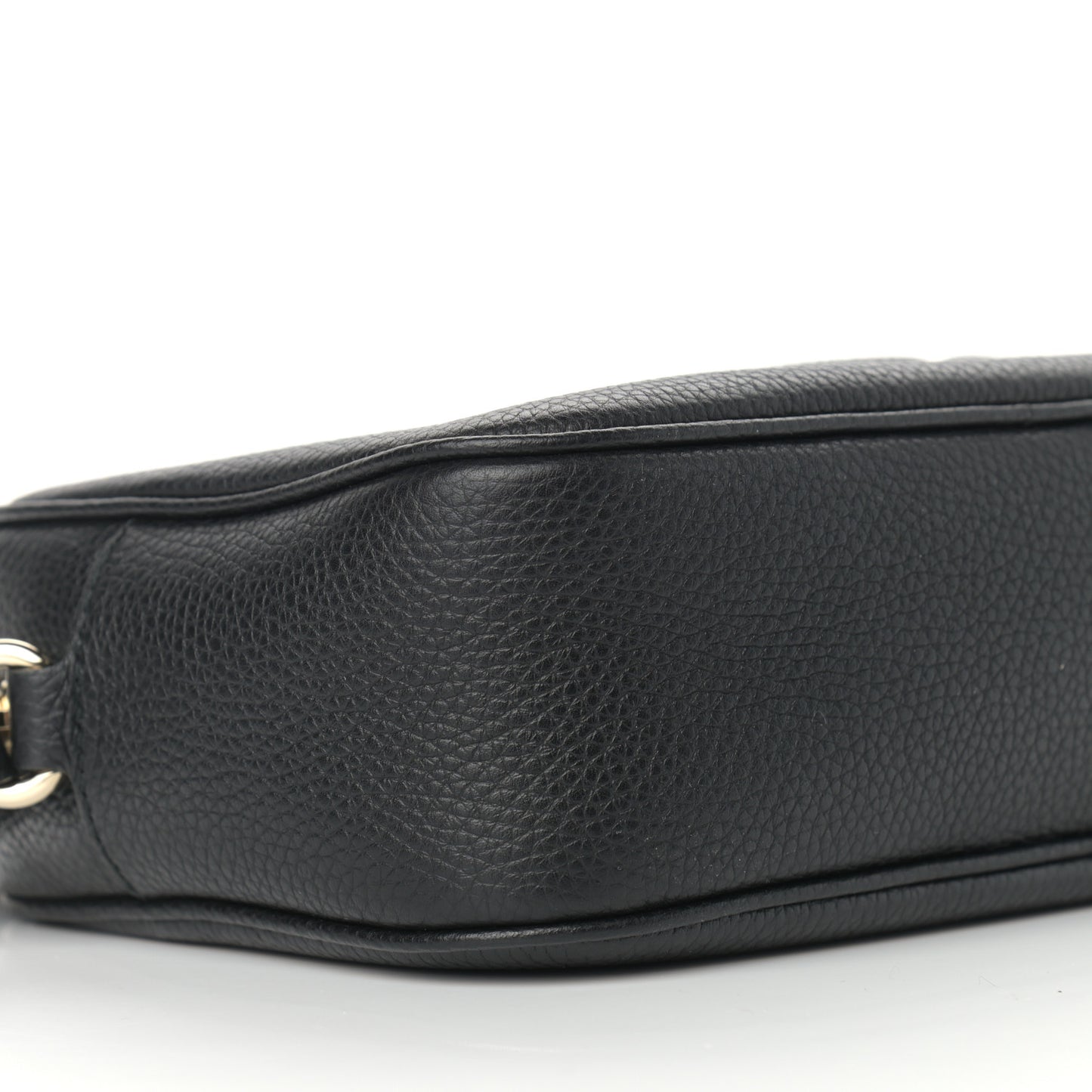Pebbled Calfskin Small Soho Disco Bag Black