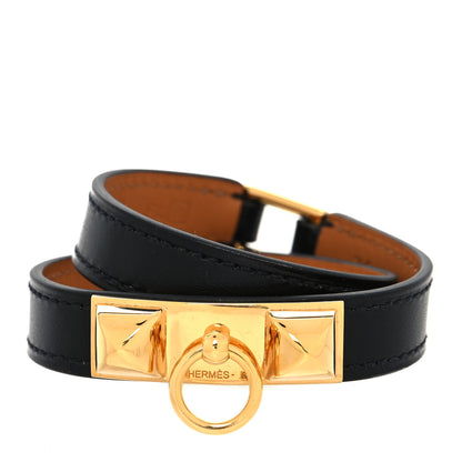 Hermes Box Rivale Double Tour Bracelet XS Black 1 of 6