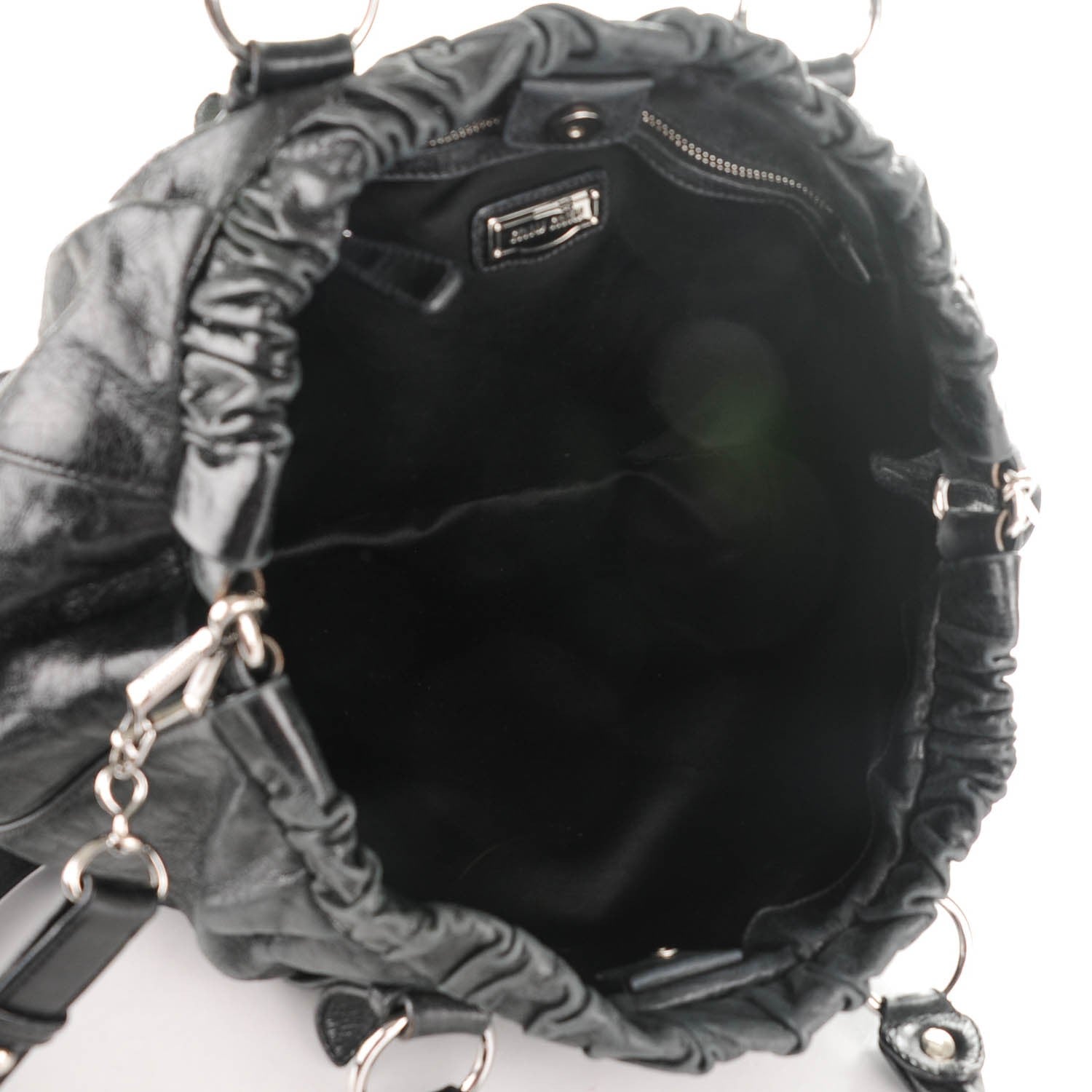 Miu Miu Vitello Lux Gathered Tote Nero Black 5 of 10