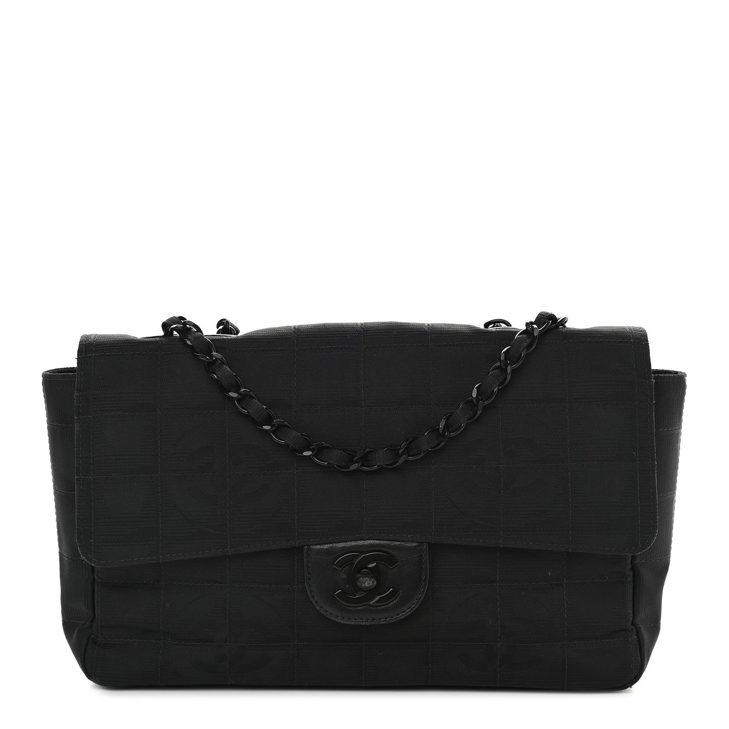 Nylon Medium Travel Flap Black