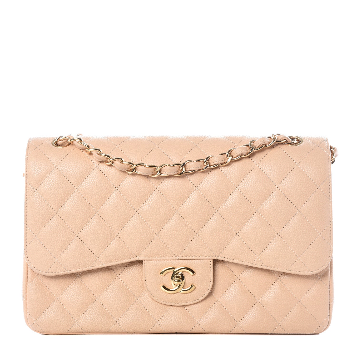 Chanel Caviar Quilted Jumbo Double Flap Beige Clair 1 of 10