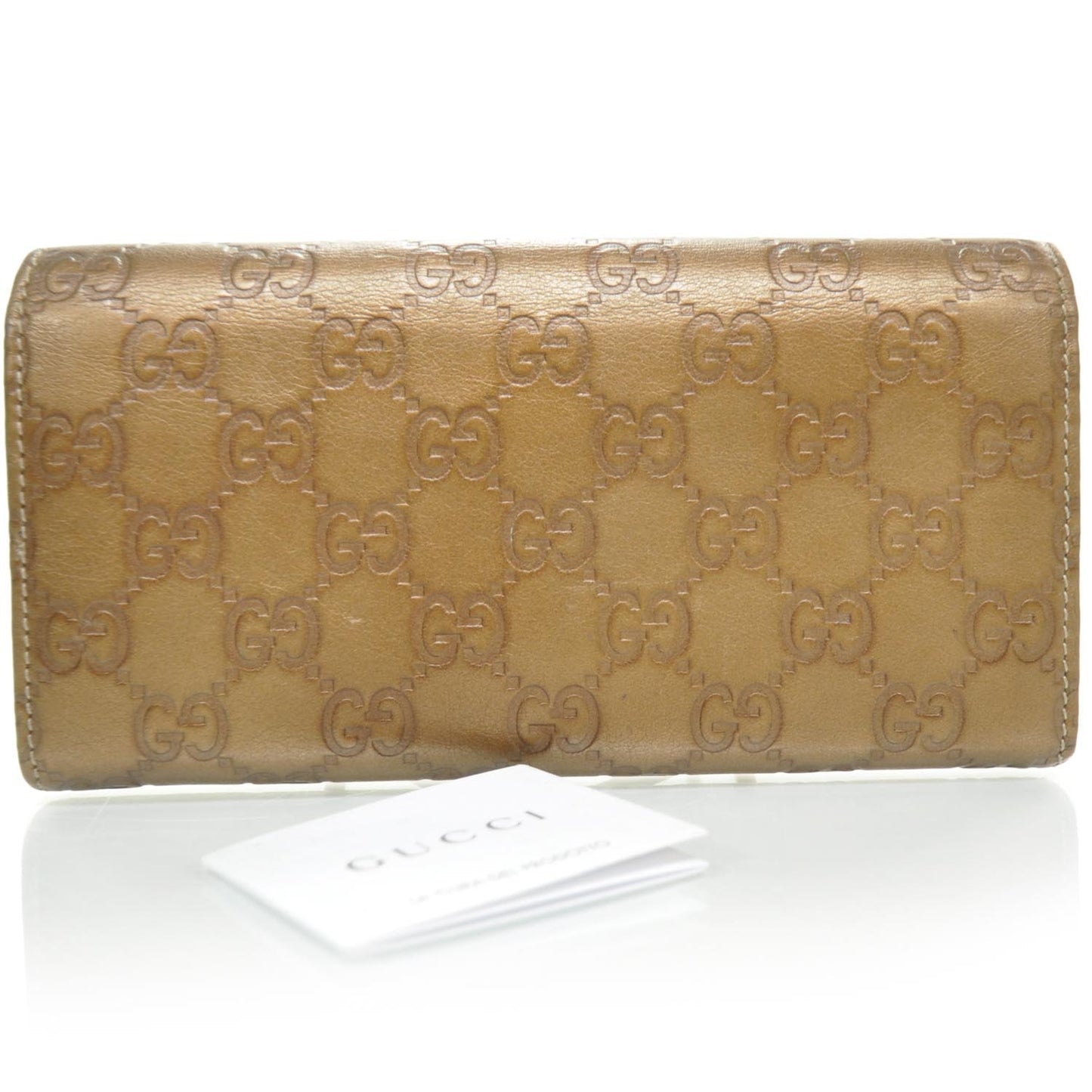 Guccissima Continental Heart Wallet Bronze