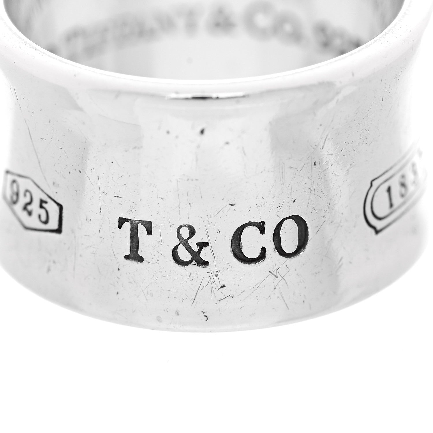 Tiffany Sterling Silver Wide 1837 Ring 51 5.75 5 of 7