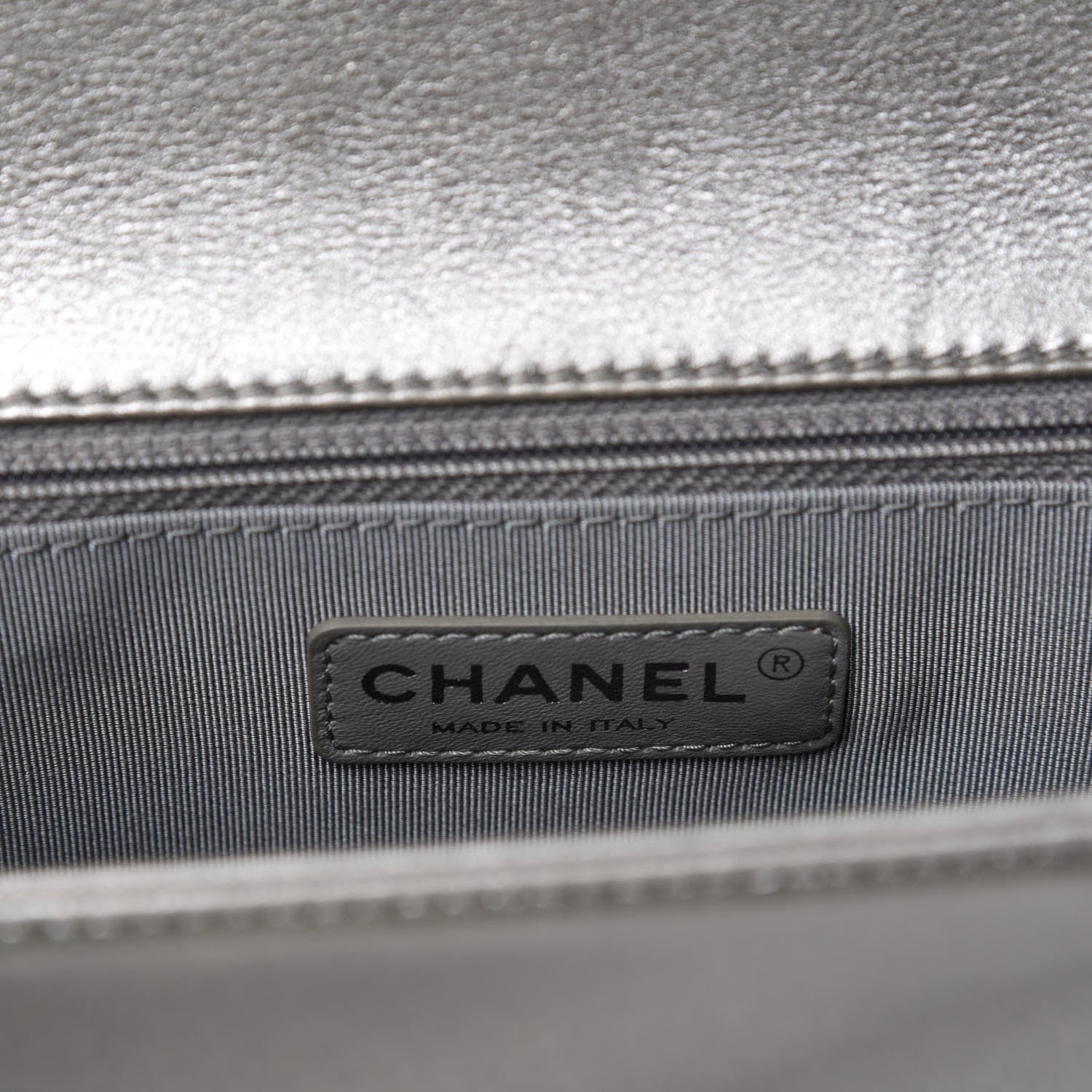 Chanel Metallic Calfskin Quilted Large Boy Flap Silver 12 of 14