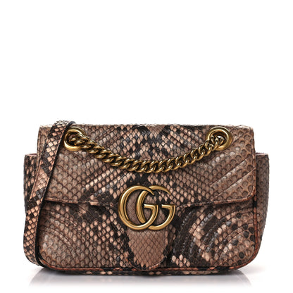 Gucci Python Matelasse Mini GG Marmont Shoulder Bag Light Pink 1 of 11