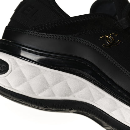Chanel Velvet Calfskin Mixed Fibers CC Sneakers 37 Black 12 of 13