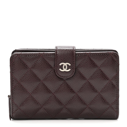 Chanel Caviar Quilted CC French Wallet Burgundy 1 of 10