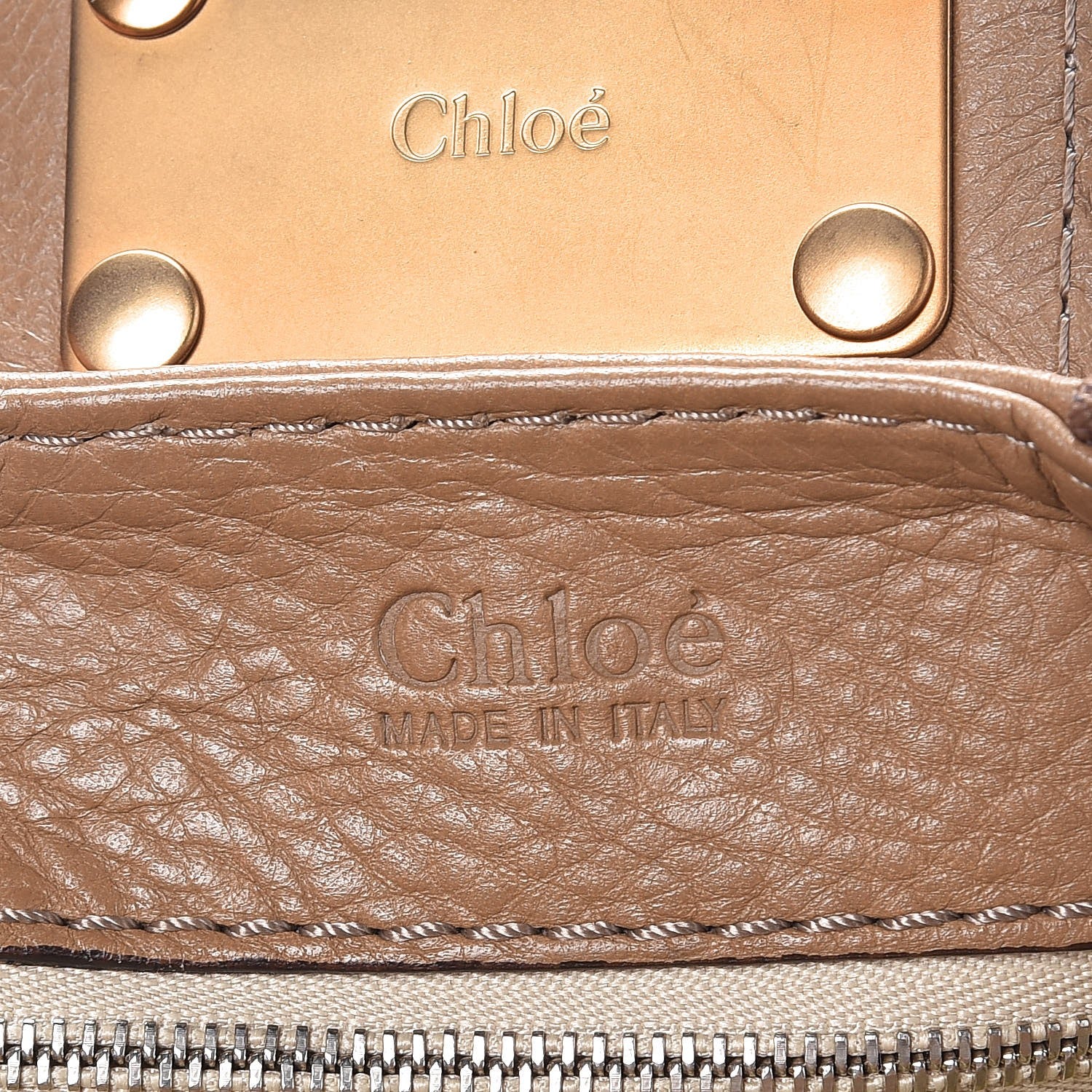 Chloe Calfskin Paddington Front Pocket Tote Taupe 6 of 8