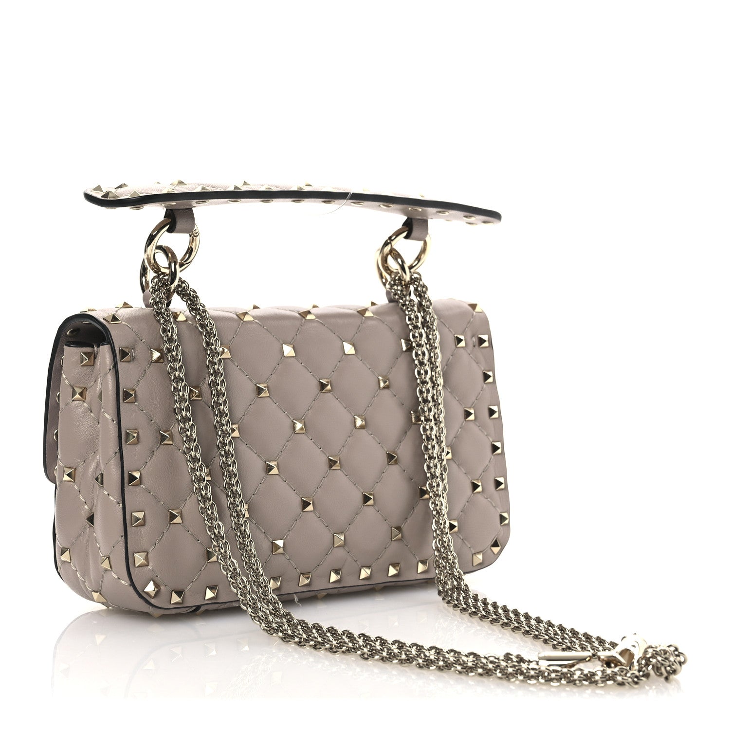 Valentino Garavani Lambskin Small Rockstud Spike Shoulder Bag Poudre 3 of 10