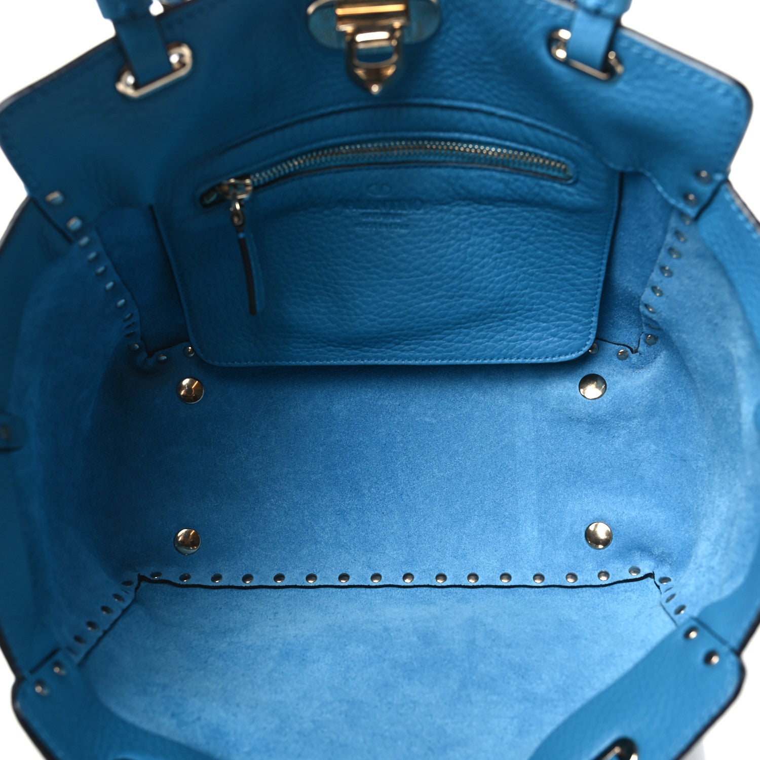 Valentino Garavani Vitello Small Rockstud Tote Parrot 5 of 9