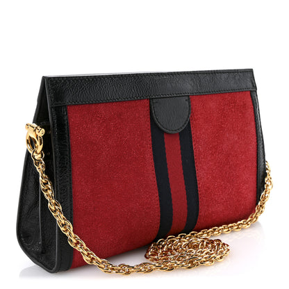 Gucci Suede Patent Web Medium Ophidia Chain Shoulder Bag Hibiscus Red Black 3 of 10