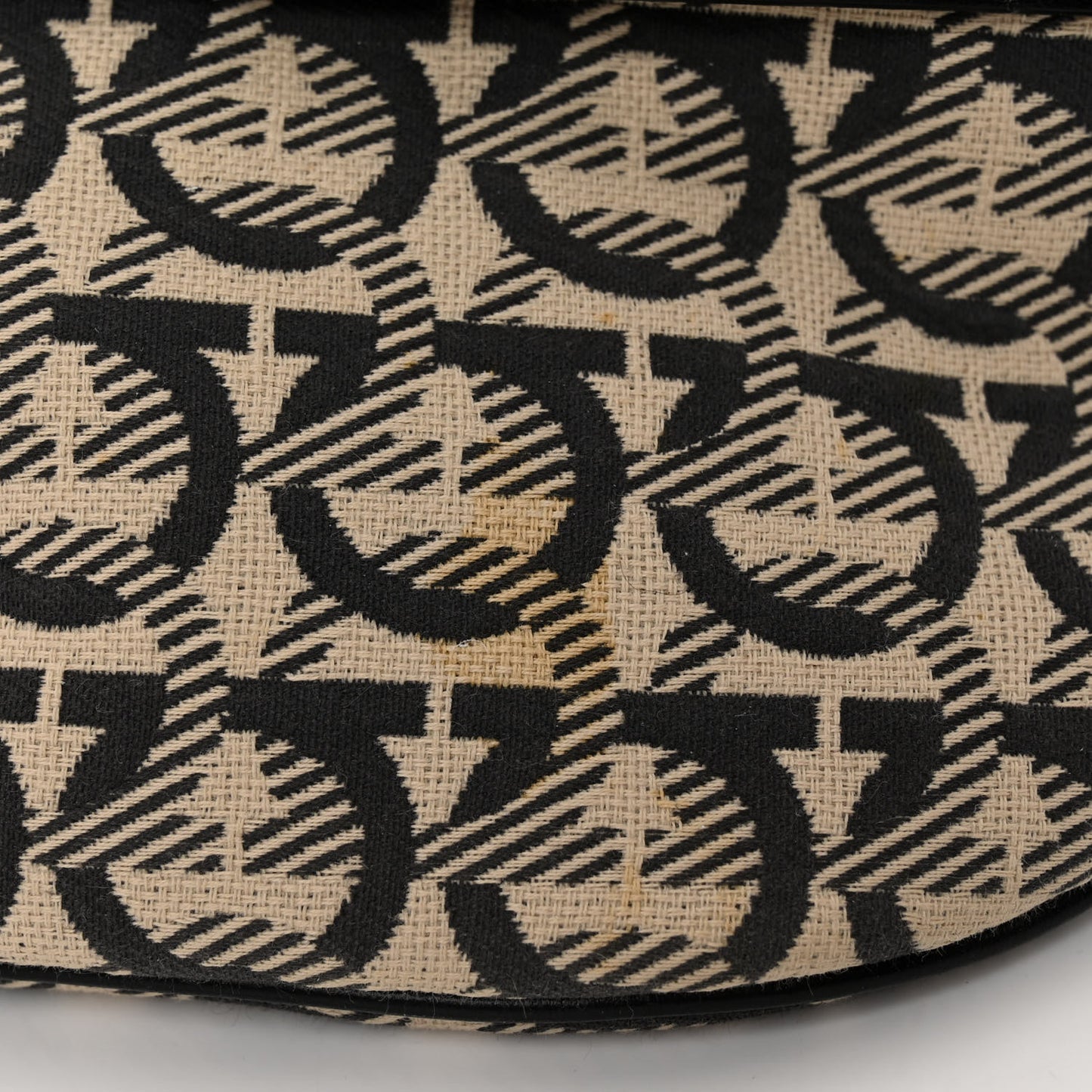 Gancini Monogram Calfskin Waist Bag Black Beige