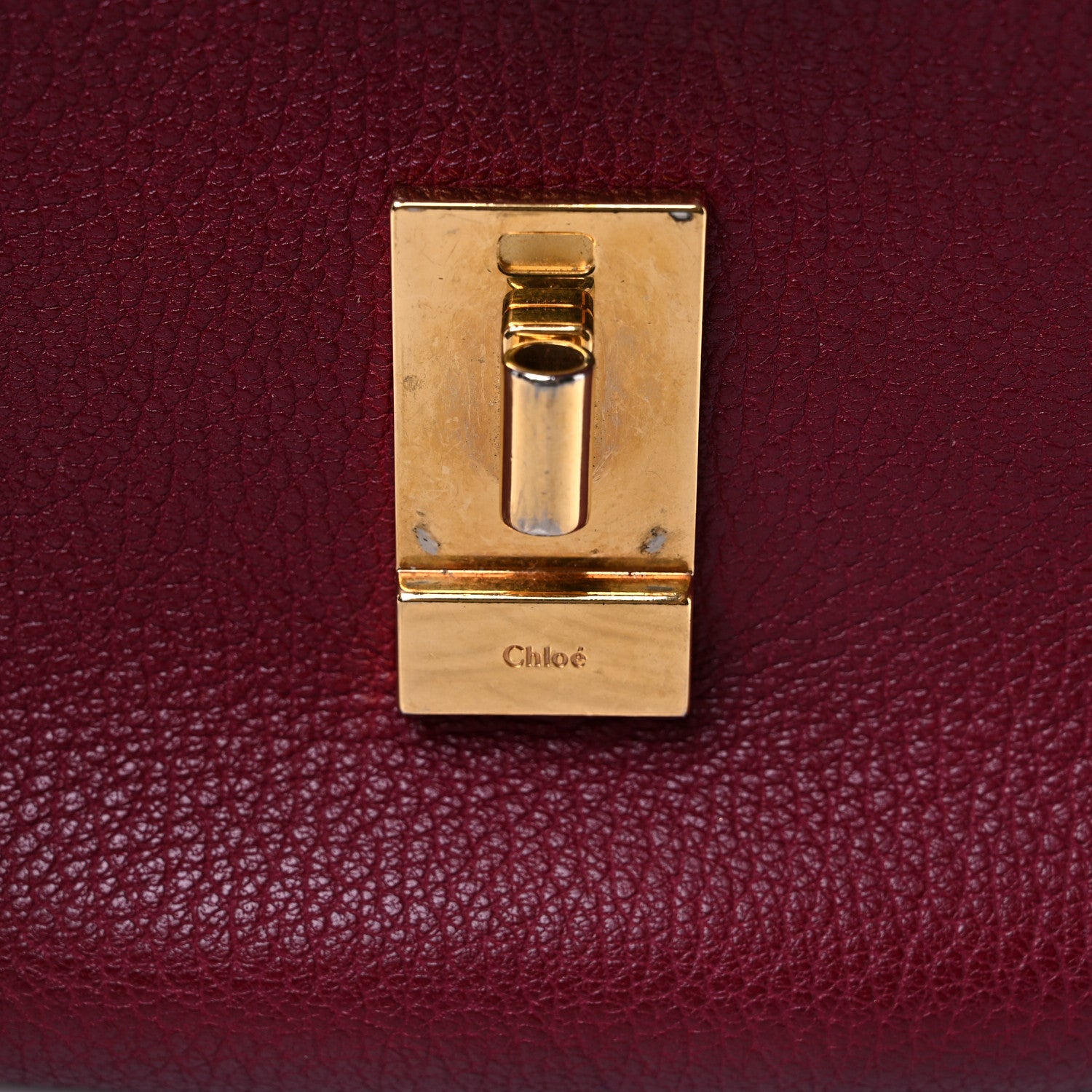 Chloe Grained Lambskin Drew Shoulder Bag Wine Purple 9 of 12