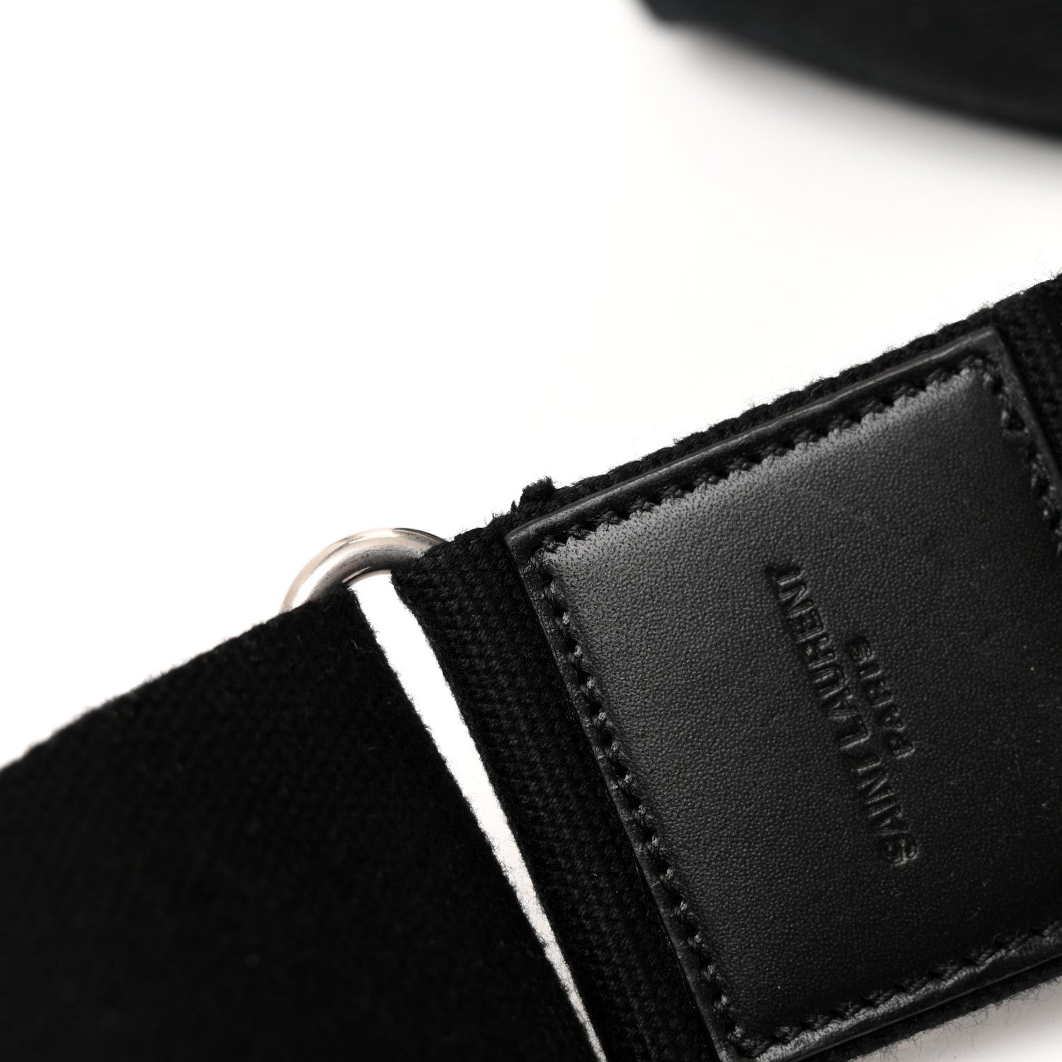 Saint Laurent Canvas Rive Gauche Drawstring Backpack Black White 13 of 15