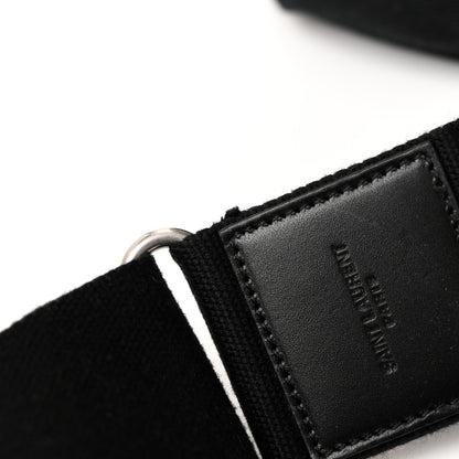Saint Laurent Canvas Rive Gauche Drawstring Backpack Black White 13 of 15