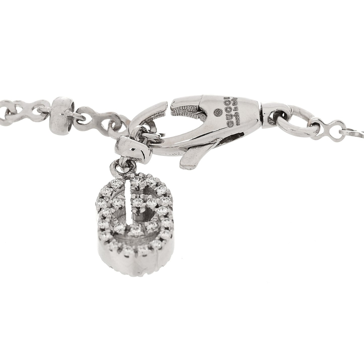 18K White Gold Diamond Flora GG Bracelet