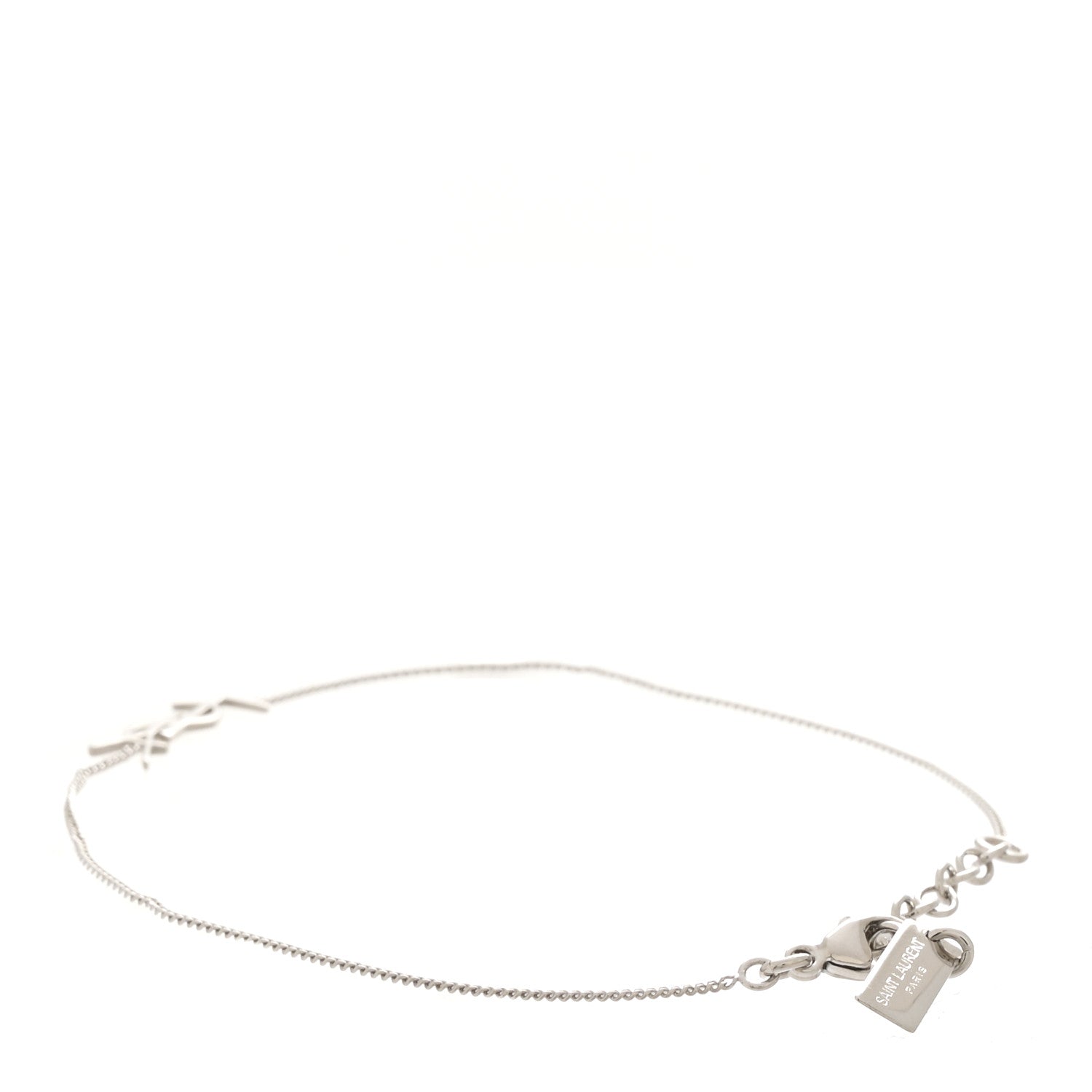 Saint Laurent Brass Monogram Charm Bracelet L Silver 3 of 4