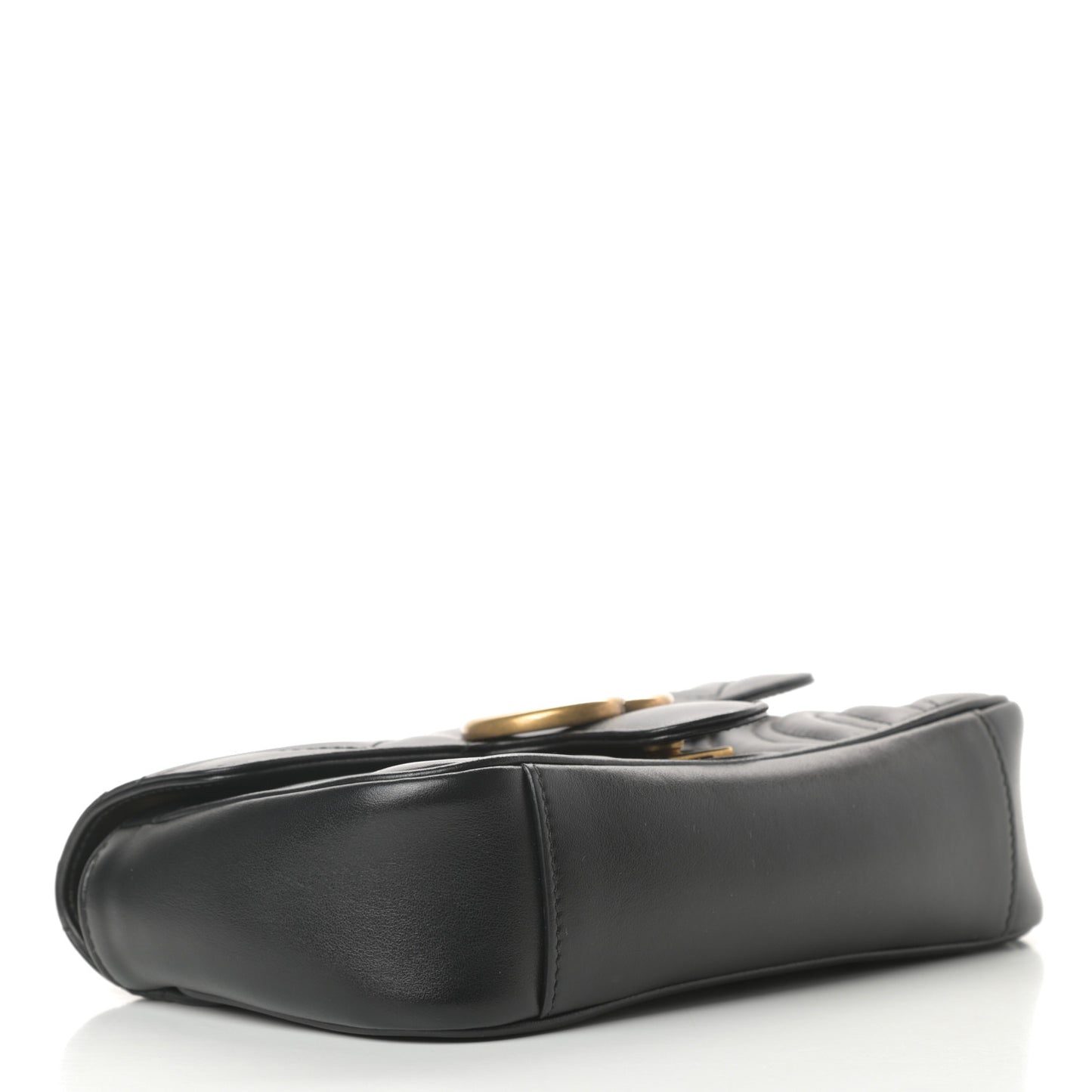Calfskin Matelasse Mini GG Marmont Shoulder Bag Black
