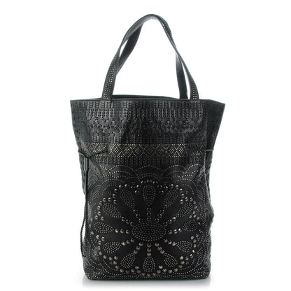 Gucci Calfskin Large Studded Drawstring Bucket Bag Black 1 of 10