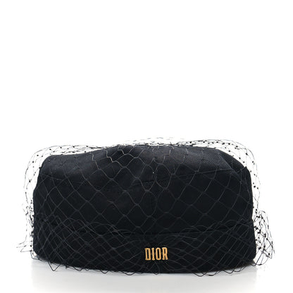 Christian Dior Cotton Canvas Arty Cap with Veil 57 Black 4 of 7