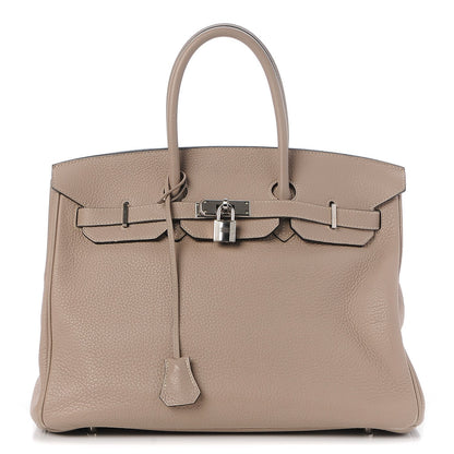 Hermes Taurillon Clemence Birkin 35 Gris Tourterelle 1 of 34