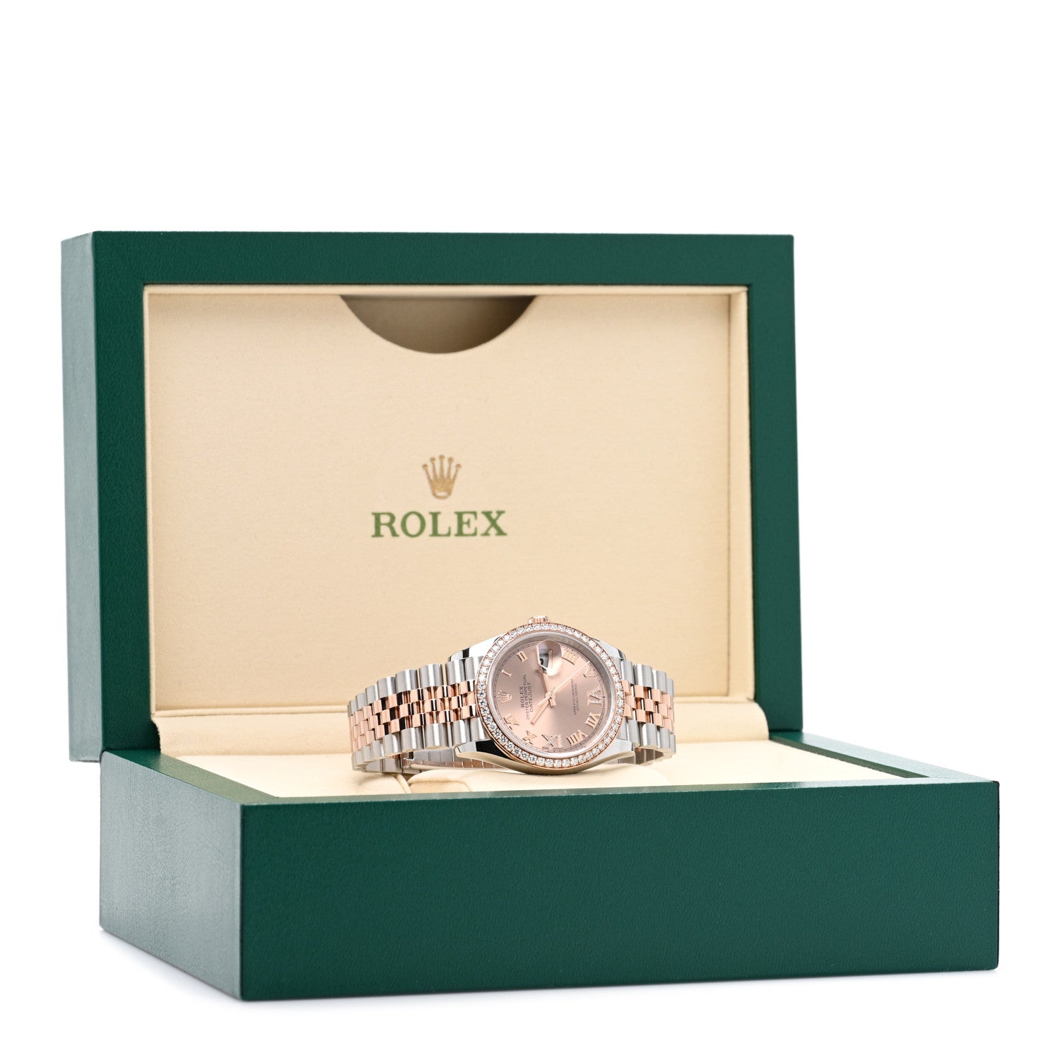 Rolex Stainless Steel 18K Everose Gold Diamond Bezel  36mm Oyster Perpetual Datejust Watch Pink Roman 126281RBR 5 of 5