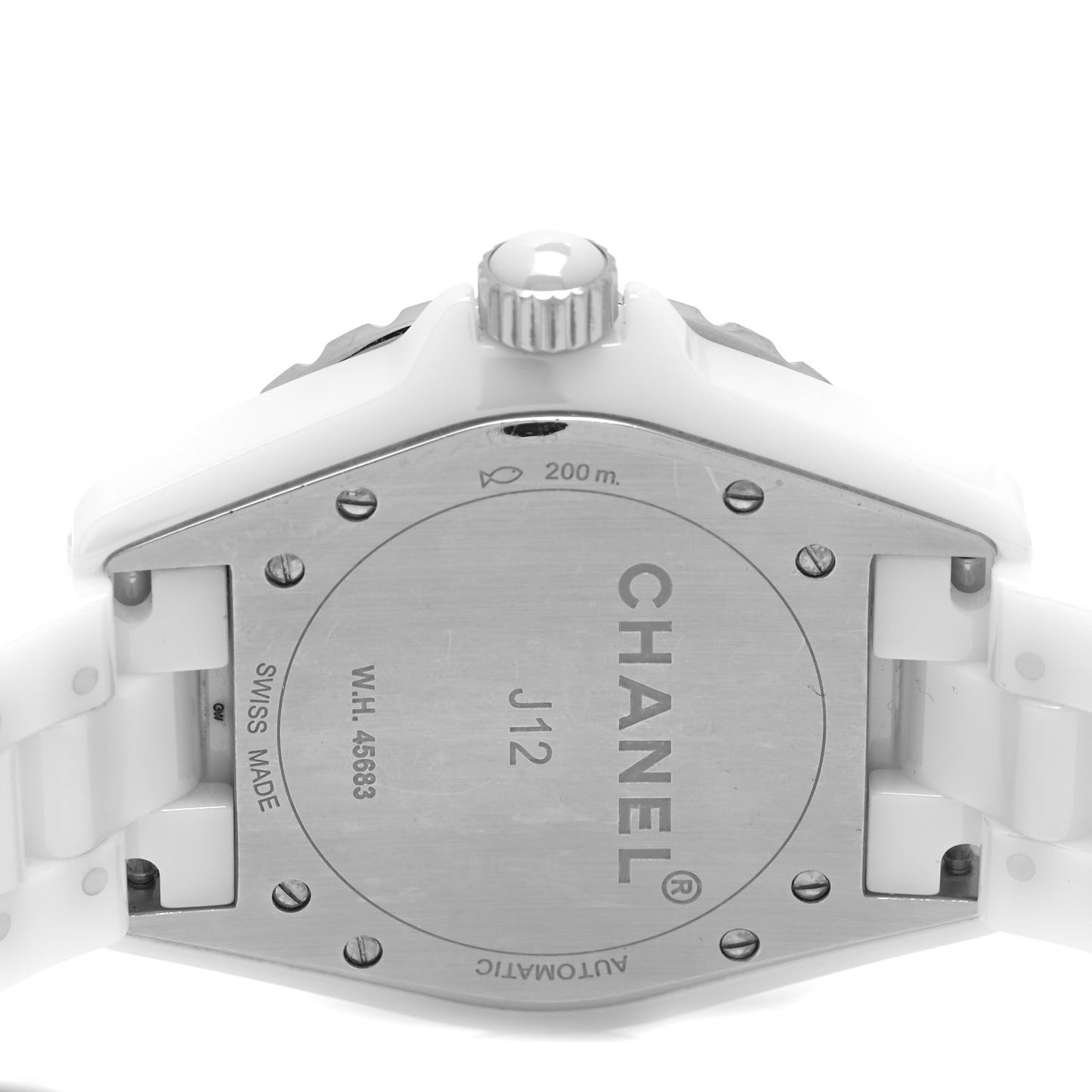 Stainless Steel Ceramic Diamond 38mm J12 Automatic Watch White