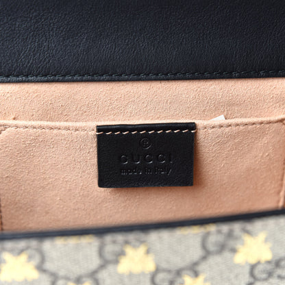 Gucci GG Supreme Monogram Bees Small Padlock Shoulder Bag Black 6 of 10