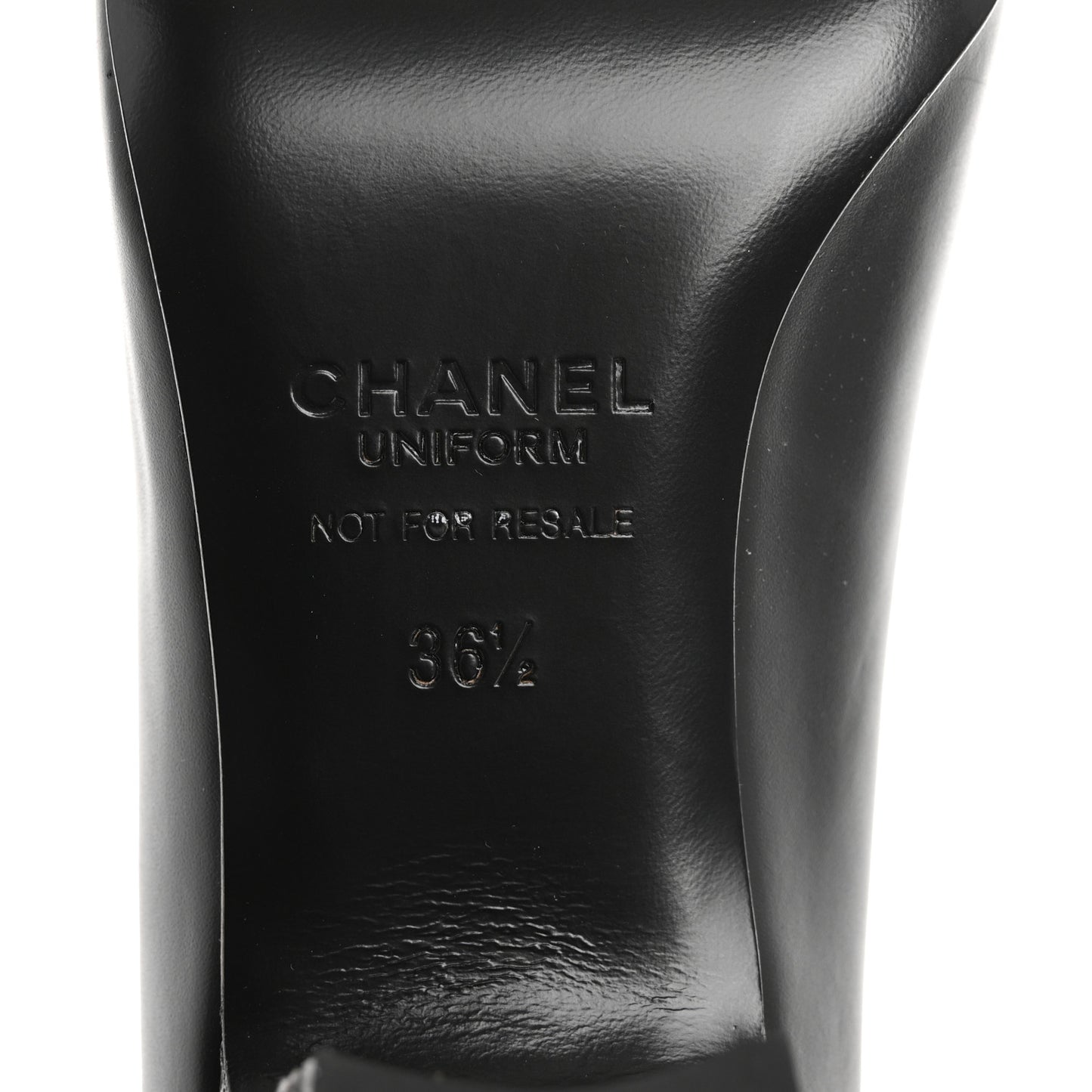 Lambskin Cap Toe CC Uniform Pumps 36.5 Black