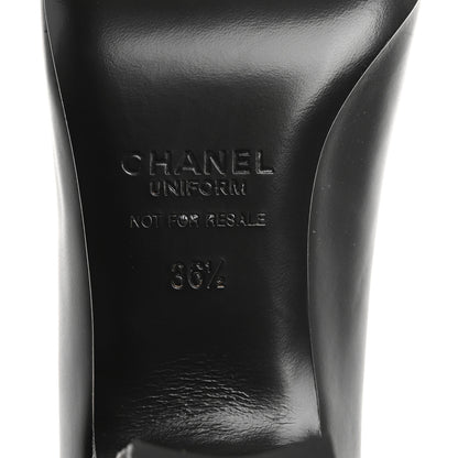 Chanel Lambskin Cap Toe CC Uniform Pumps 36.5 Black 8 of 10