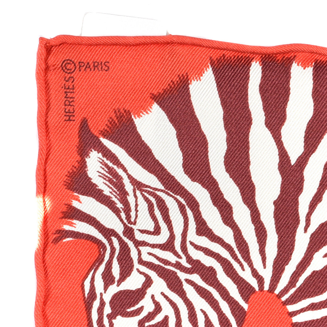 Hermes Silk Carre Zebra Pegasus Nano Scarf 20 Rouge Bordeaux Black 2 of 4