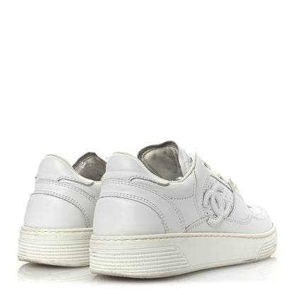 Chanel Calfskin Womens CC Sneakers 36.5 White 5 of 12