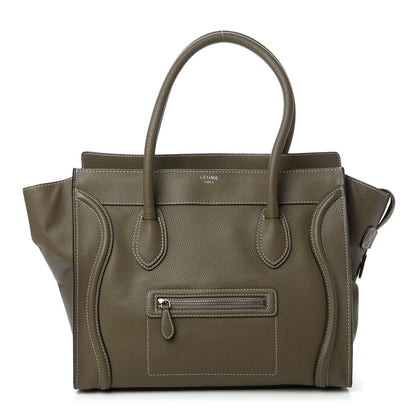 Celine Drummed Calfskin Shoulder Luggage Souris 1 of 10