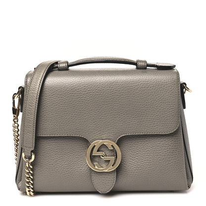 Gucci Dollar Calfskin Interlocking G Top Handle Shoulder Bag Loess 1 of 10