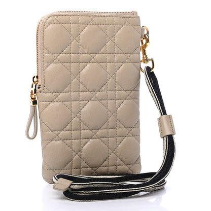 Christian Dior Supple Calfskin Cannage Caro Multifunctional Pouch Beige 2 of 4