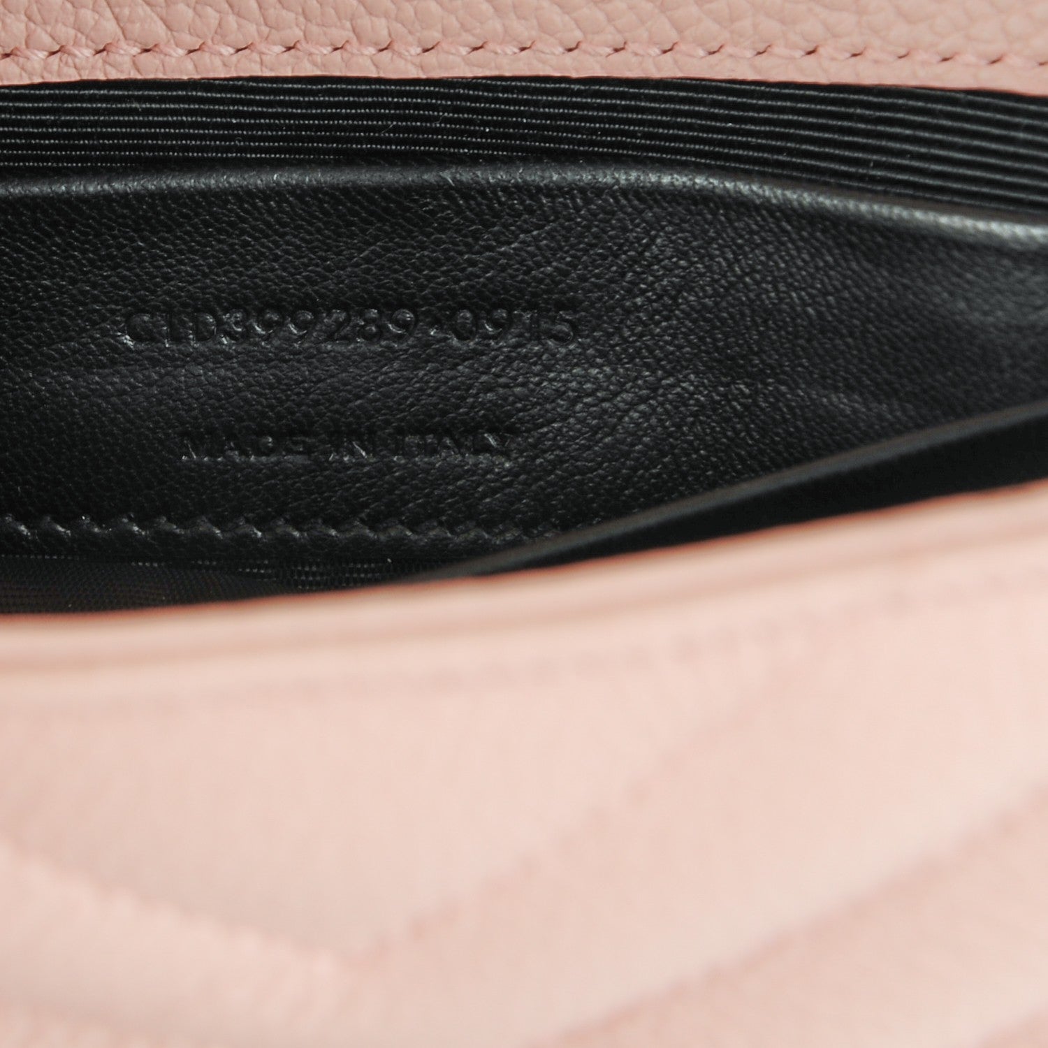 Saint Laurent Grained Calfskin Matelassé Chevron Monogram Classic Baby Chain Bag Pale Pink 7 of 7